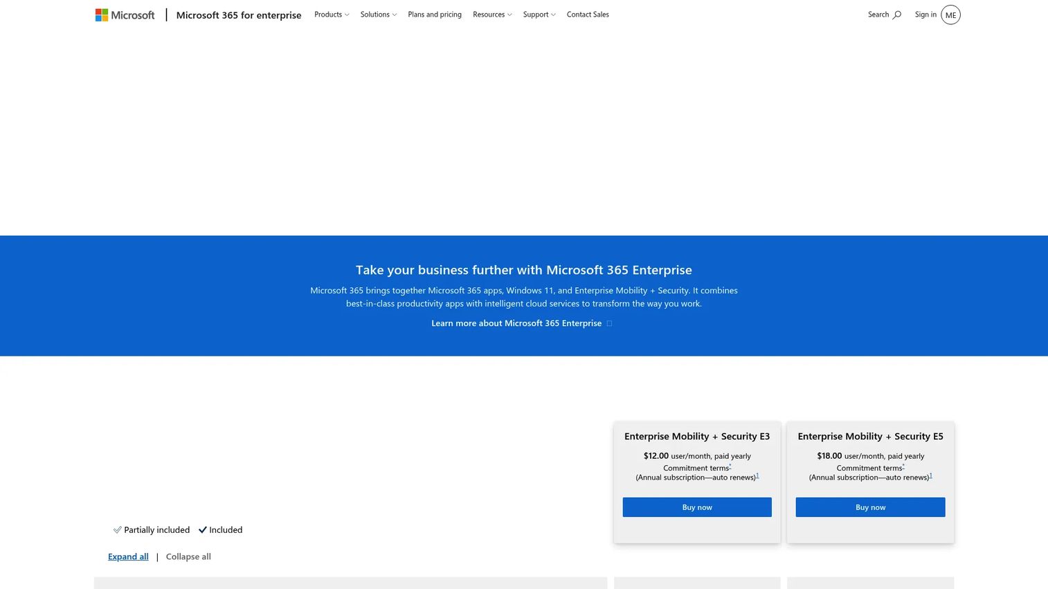 Microsoft Enterprise Mobility and Security plans and pricing