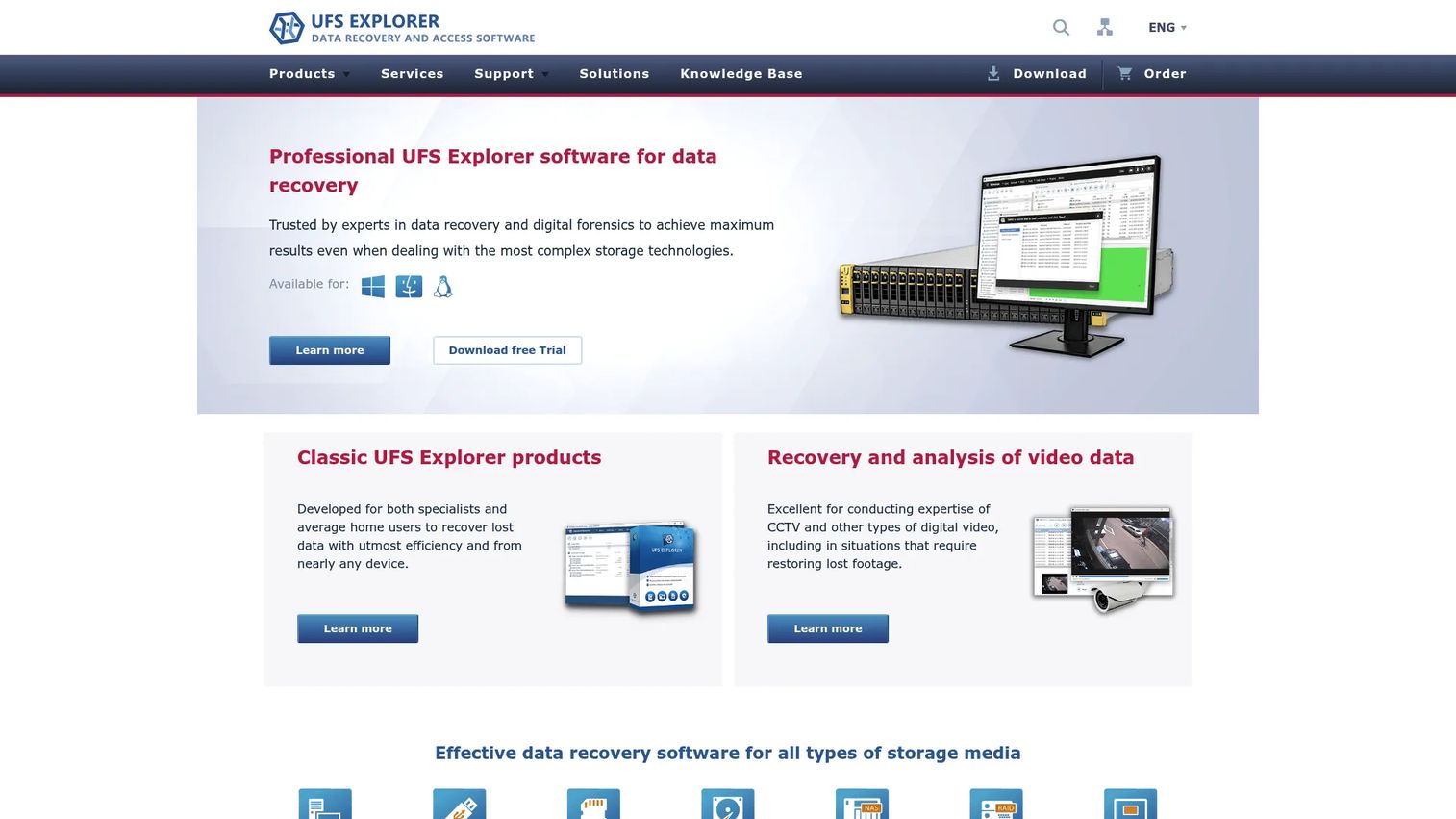 UFS Explorer data recovery software interface
