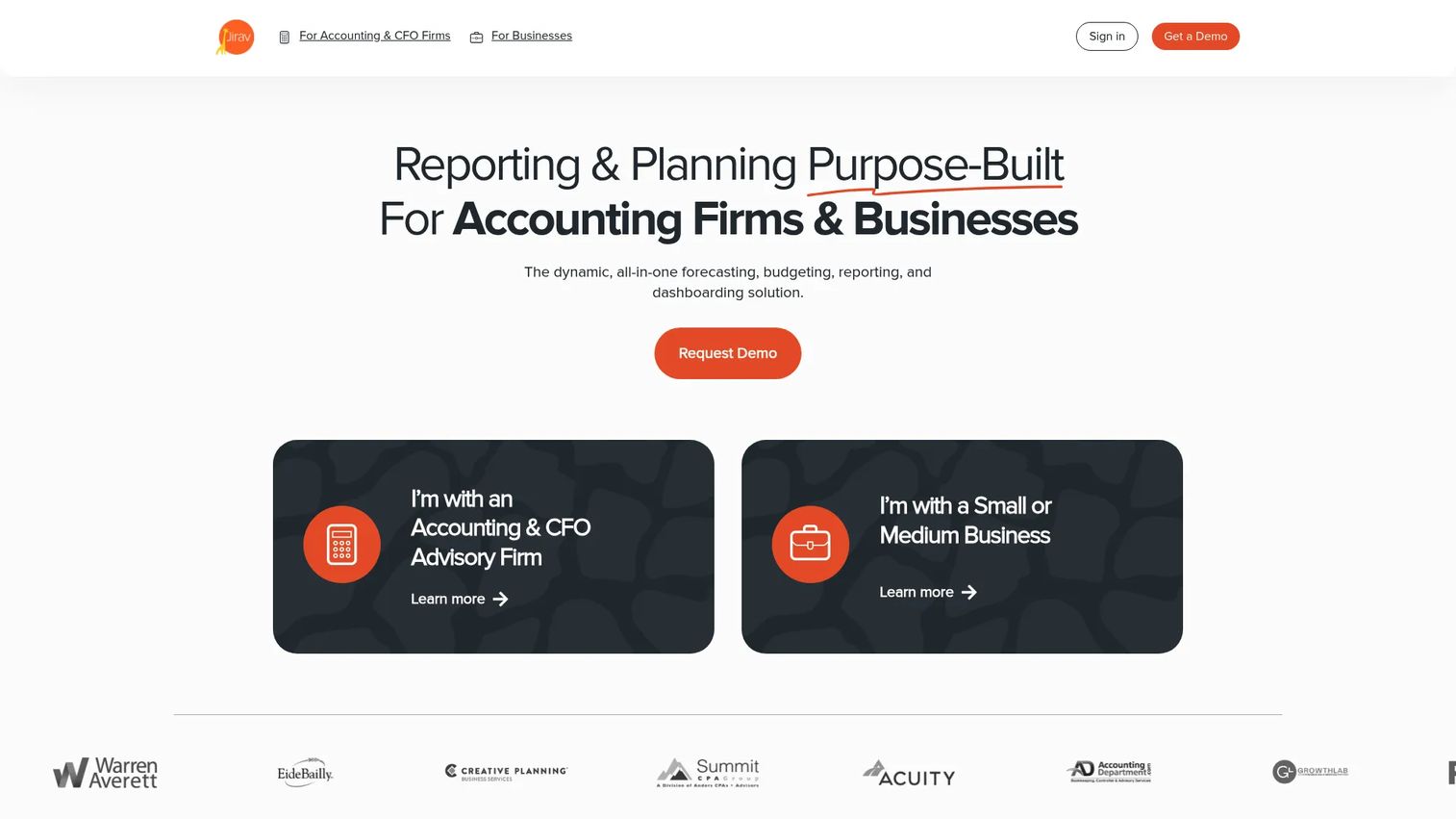 Jirav FP&A software