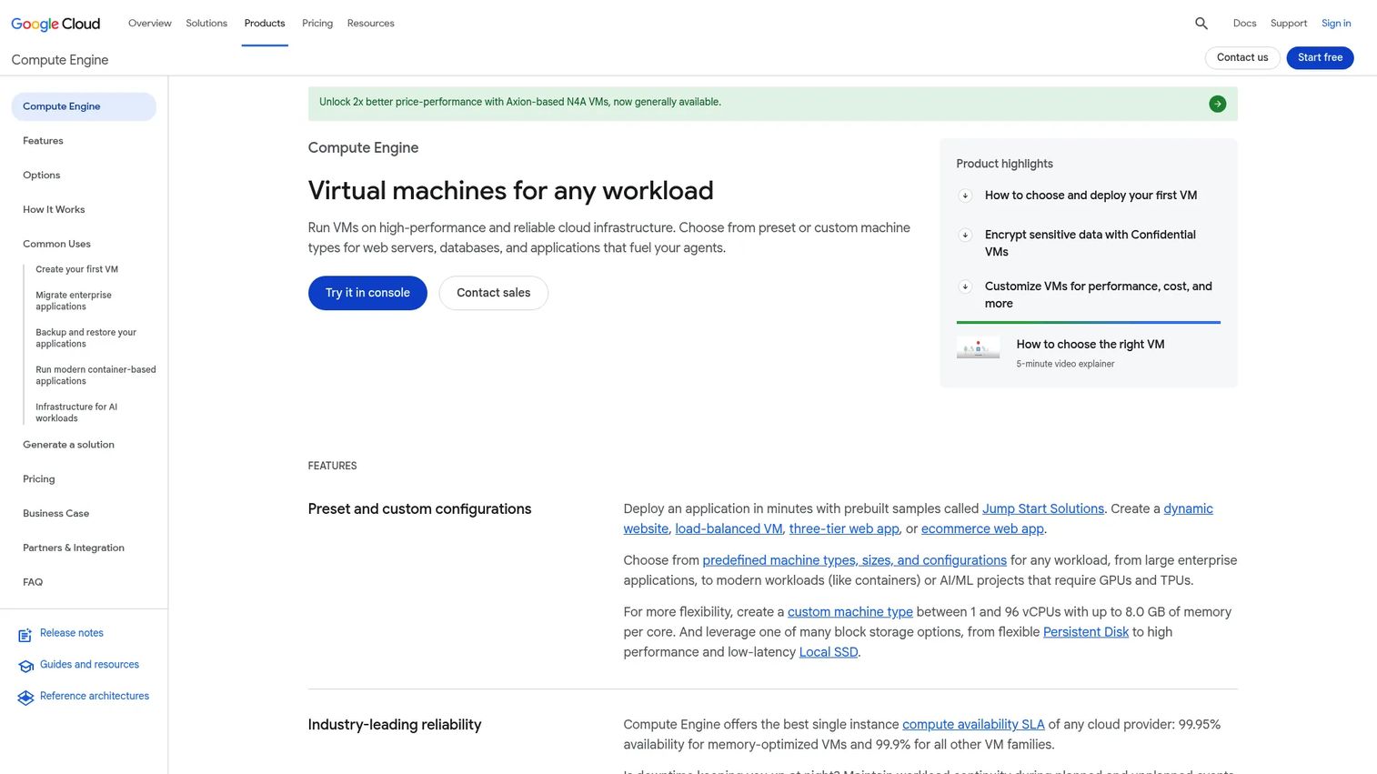 Google Compute Engine autoscaling product screenshot
