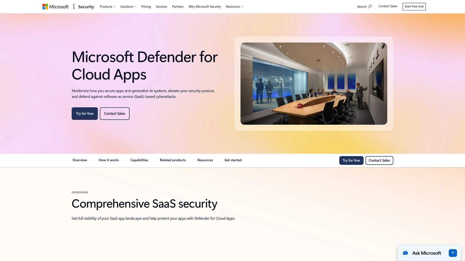 Microsoft Defender for Cloud Apps homepage