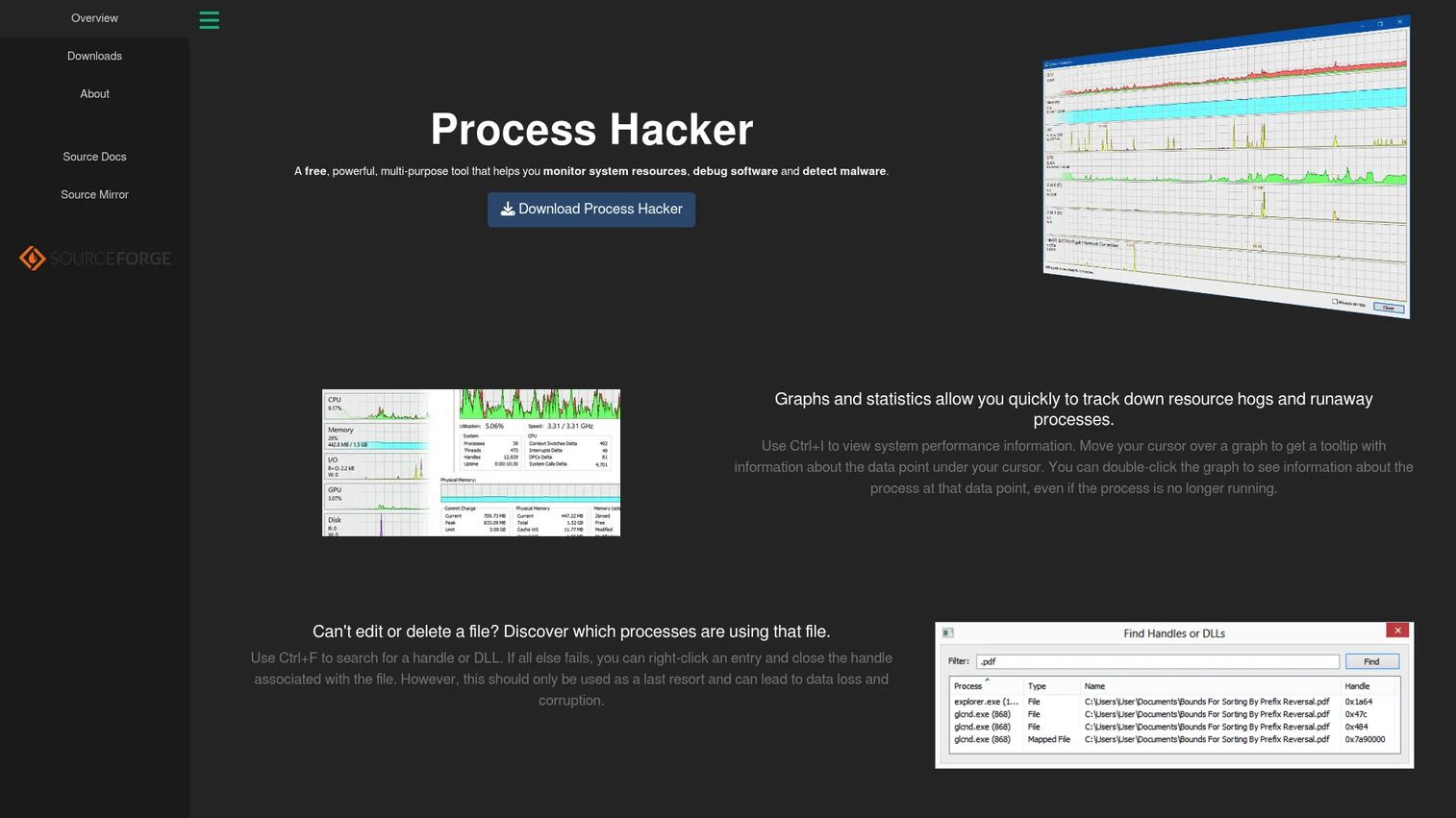 Process Hacker system inspection tool