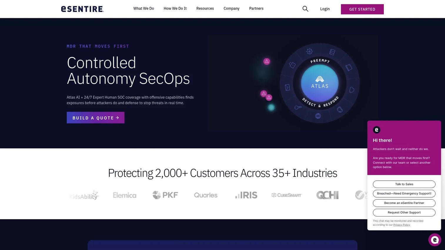 eSentire website screenshot