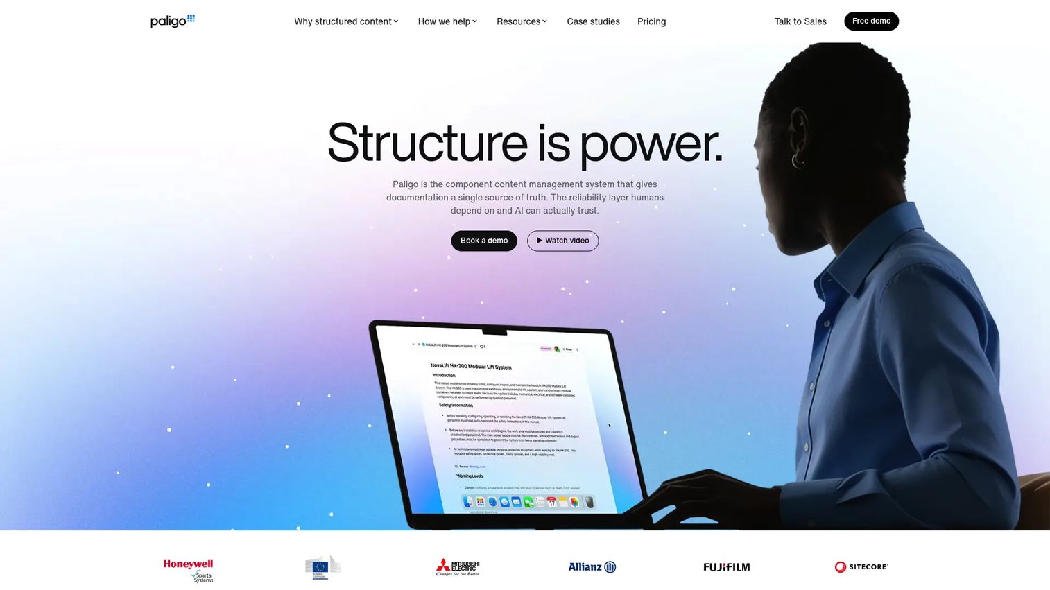 Paligo CCMS homepage