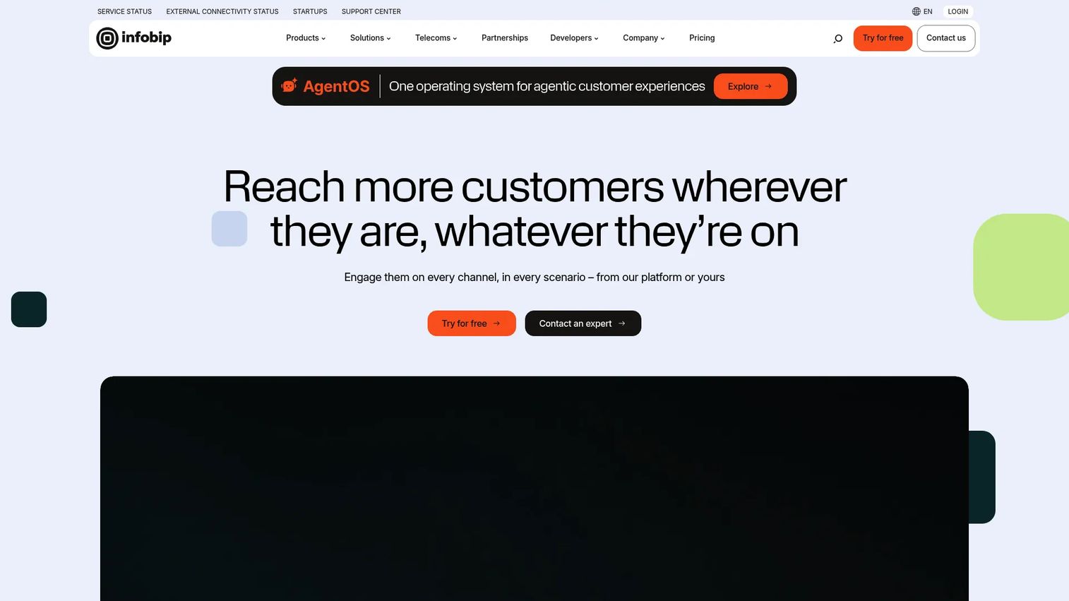 Infobip omnichannel communications platform homepage