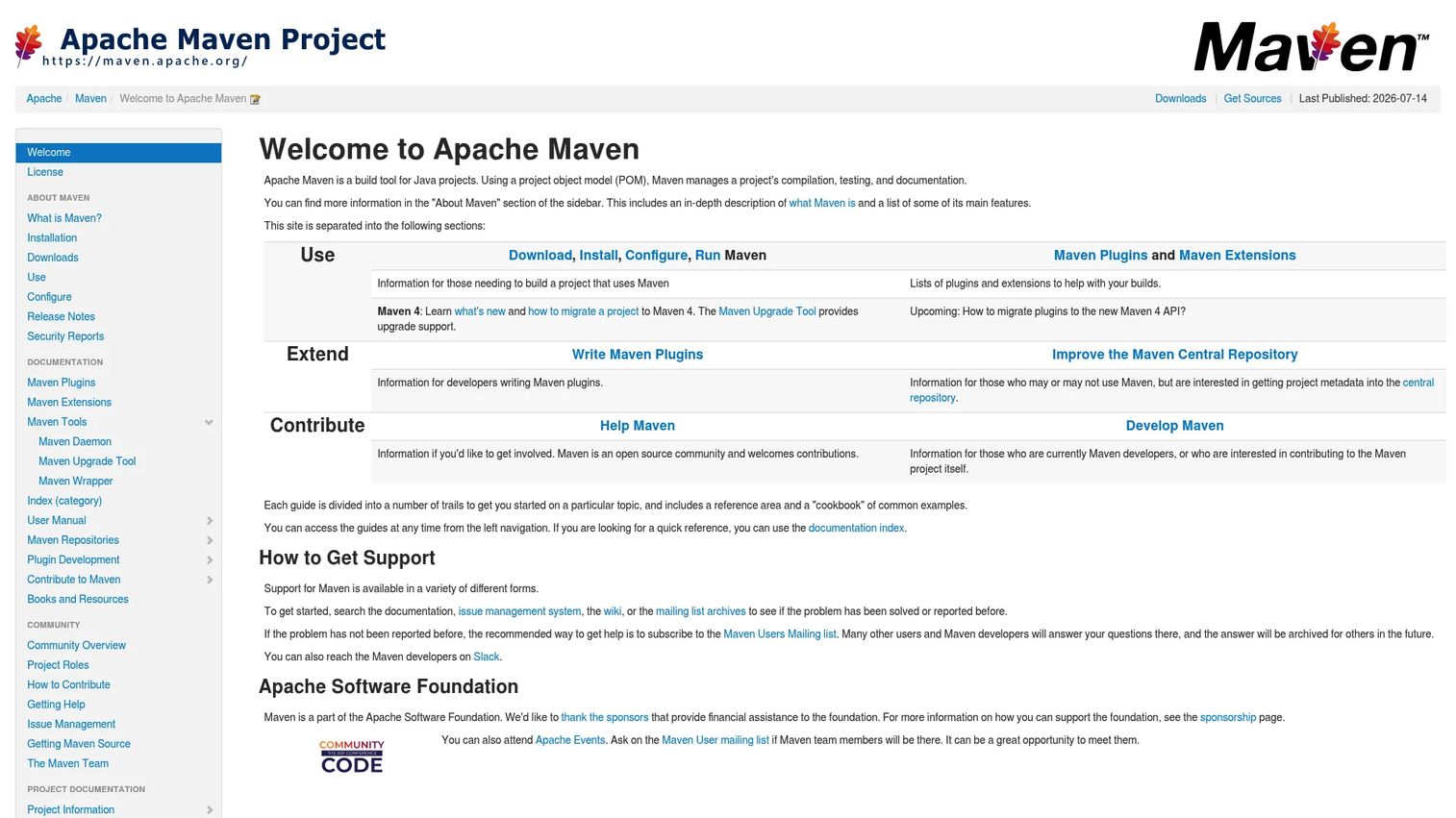 Apache Maven build output shown in a terminal
