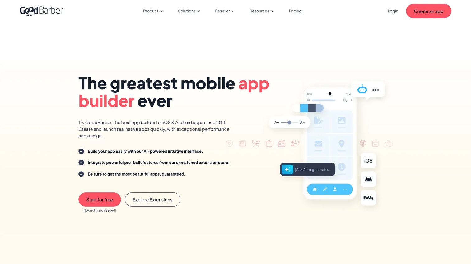 GoodBarber app builder