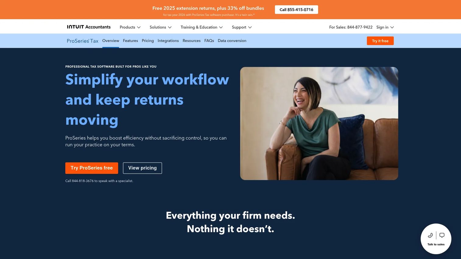 Intuit ProSeries Tax desktop tax software homepage