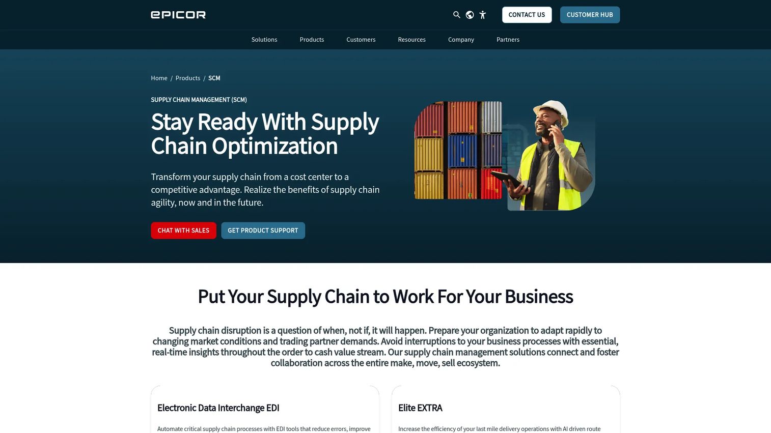 Epicor SCM supply chain management product page