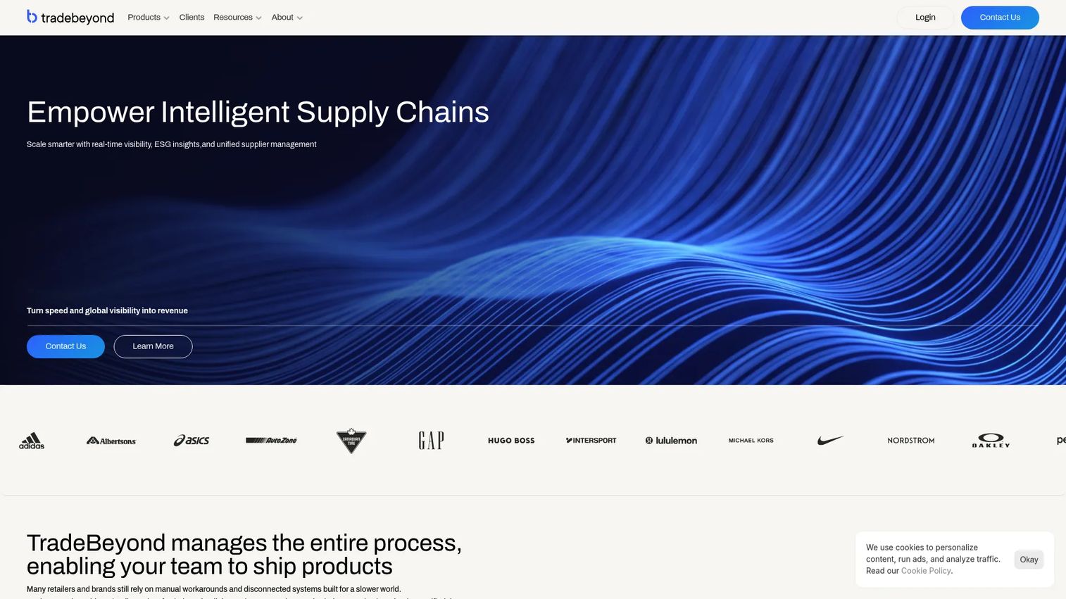 TradeBeyond supply chain management platform homepage