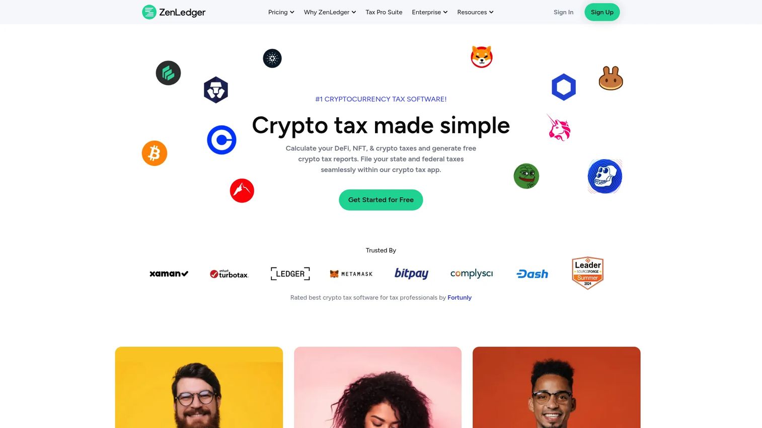 ZenLedger crypto tax software homepage