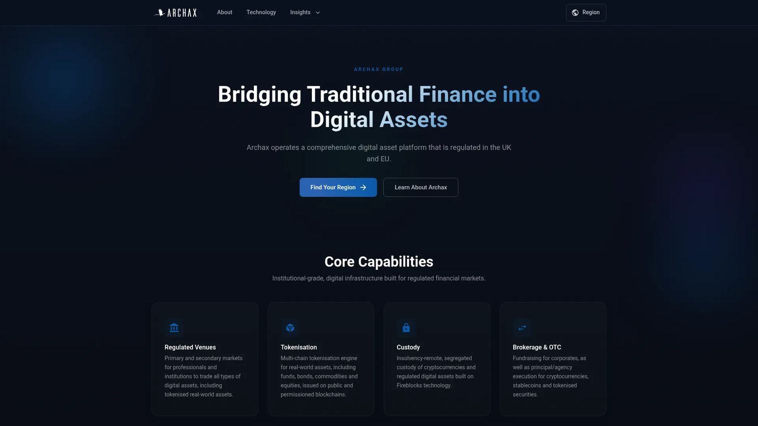 Archax regulated digital asset exchange and tokenisation platform