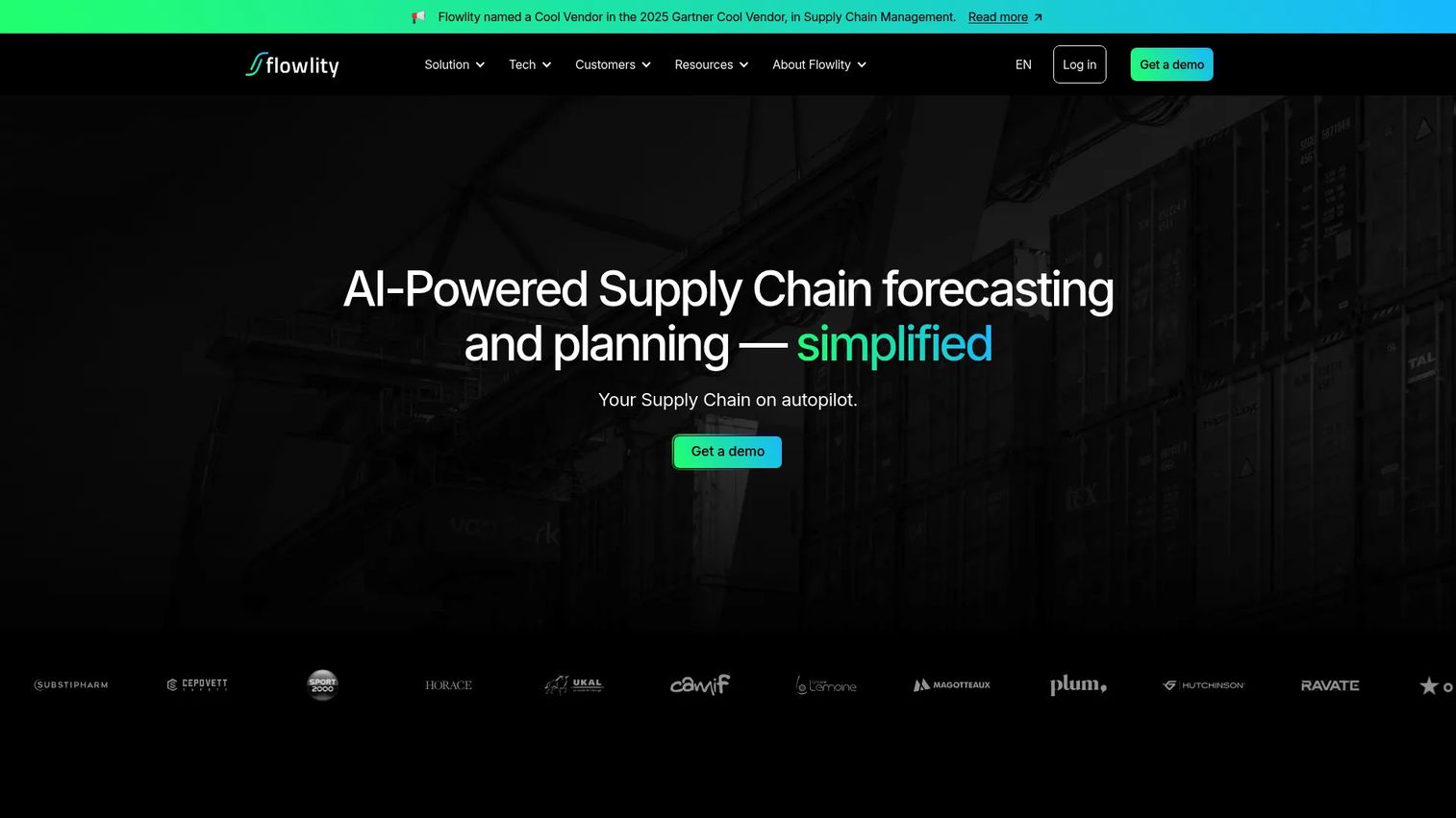 Flowlity AI-powered supply chain planning and inventory optimization software