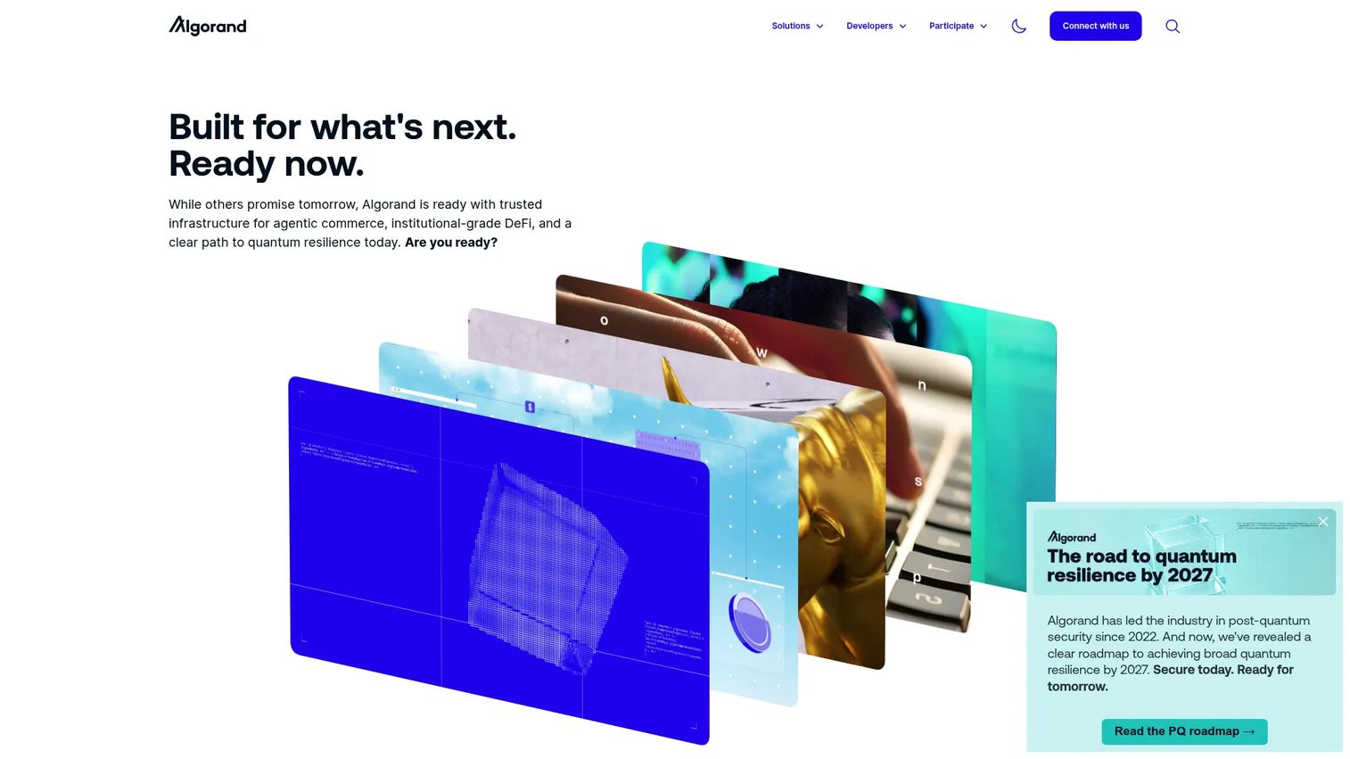 Algorand blockchain platform homepage