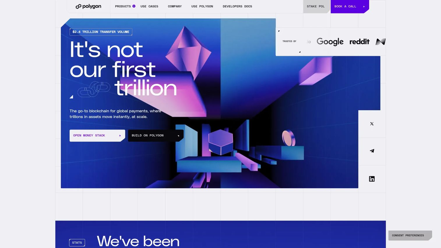 Polygon scaling and interoperability blockchain platform homepage