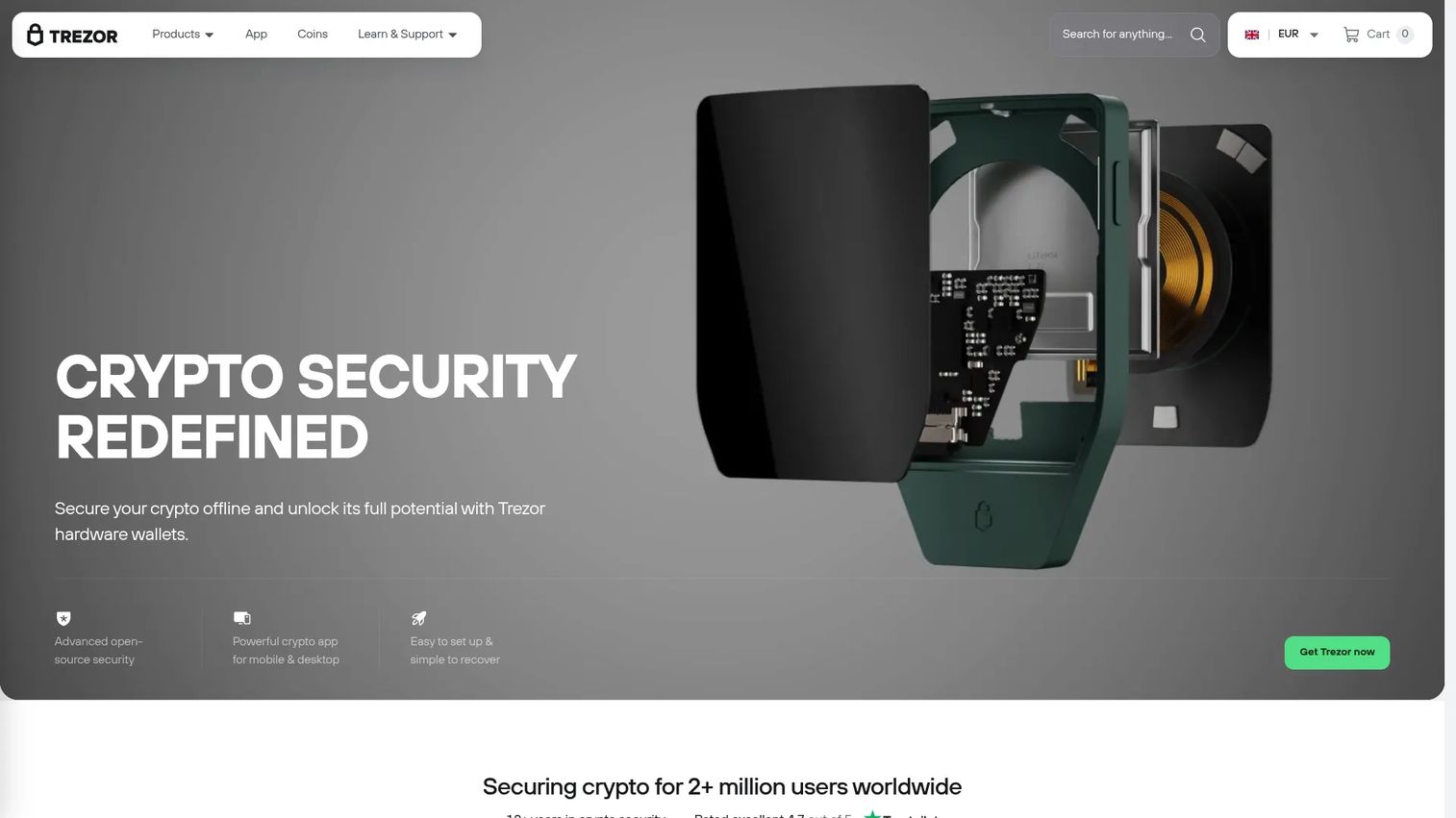 Trezor homepage