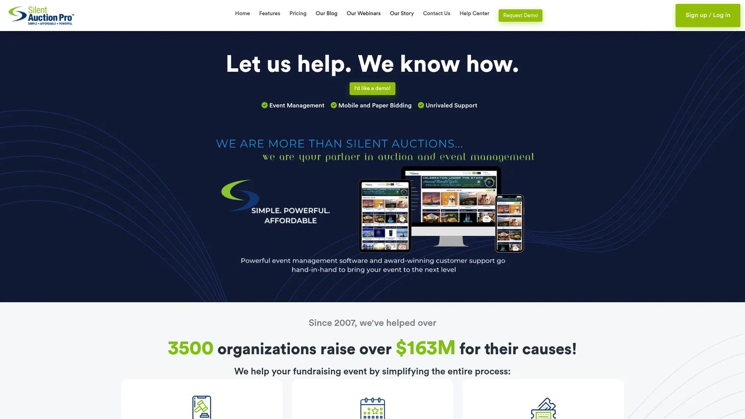 Silent Auction Pro auction event software homepage