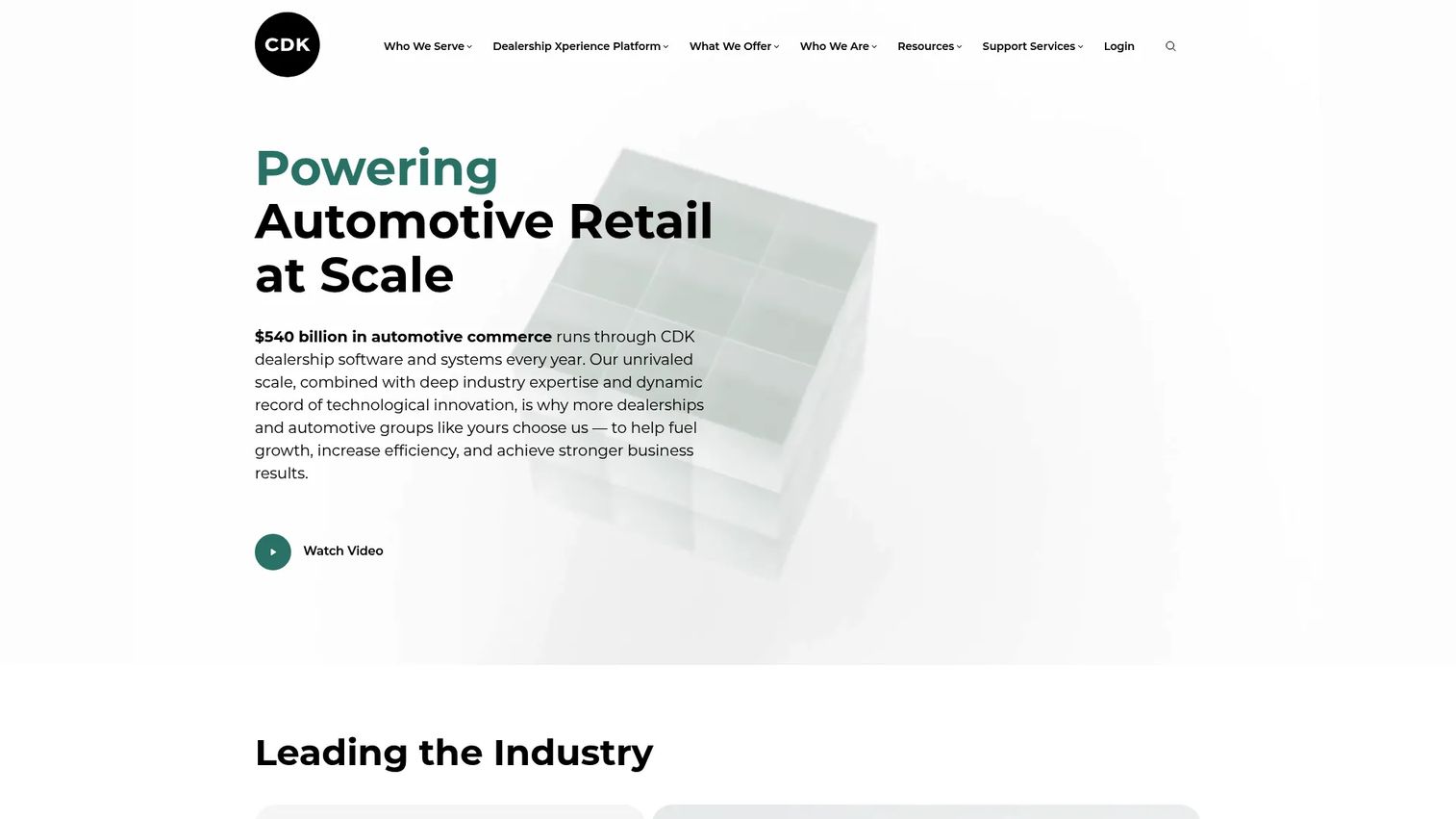 CDK Global automotive retail platform homepage