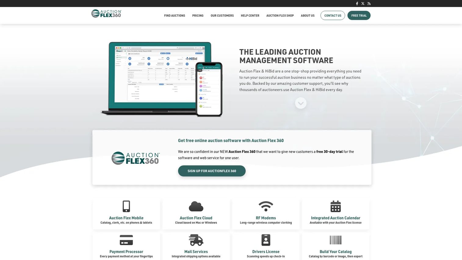 Auction Flex auction management software interface