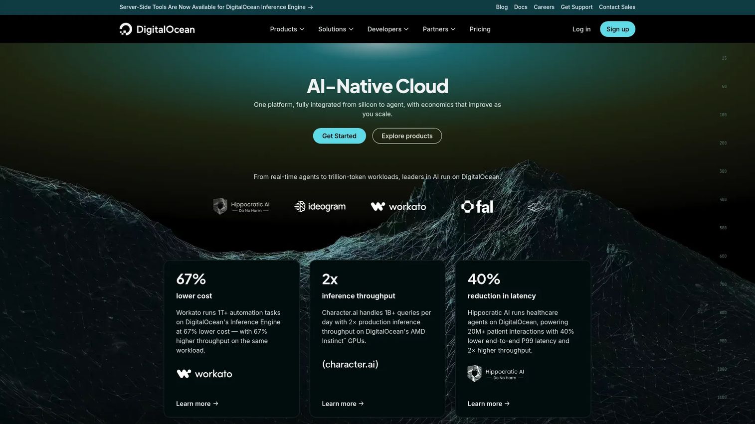 DigitalOcean homepage
