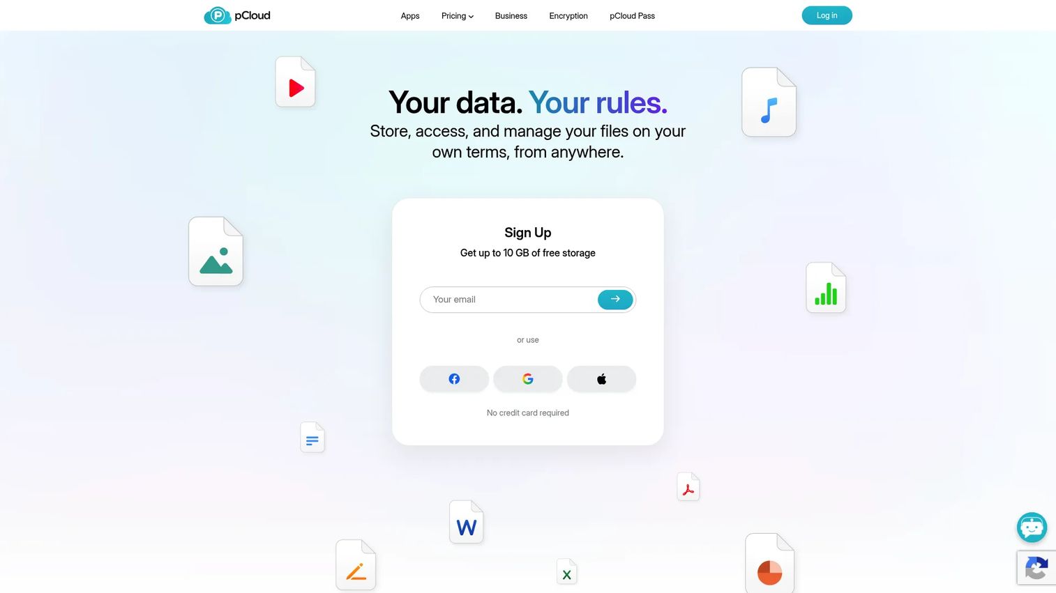 pCloud cloud storage homepage