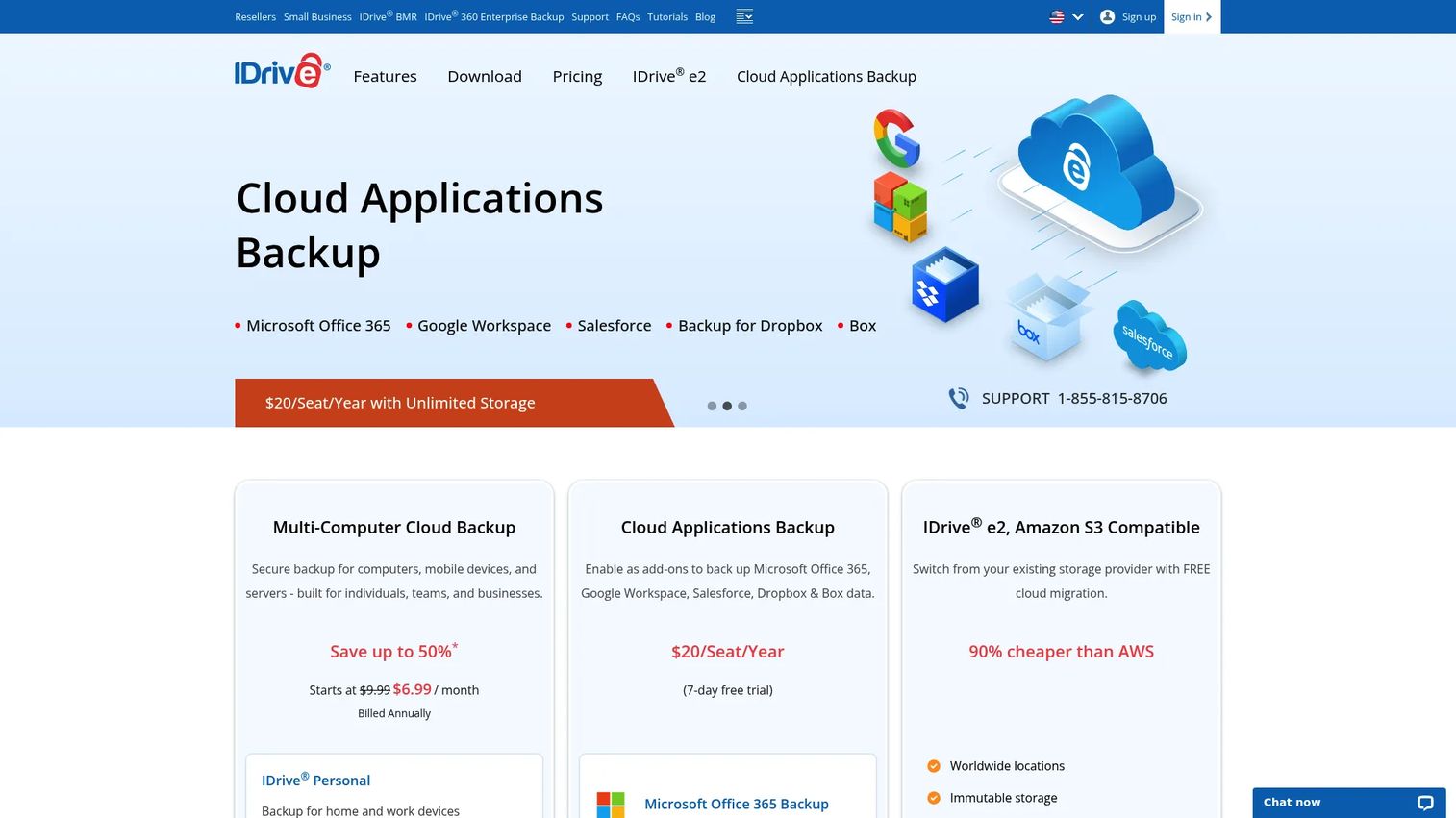 IDrive cloud backup and storage homepage