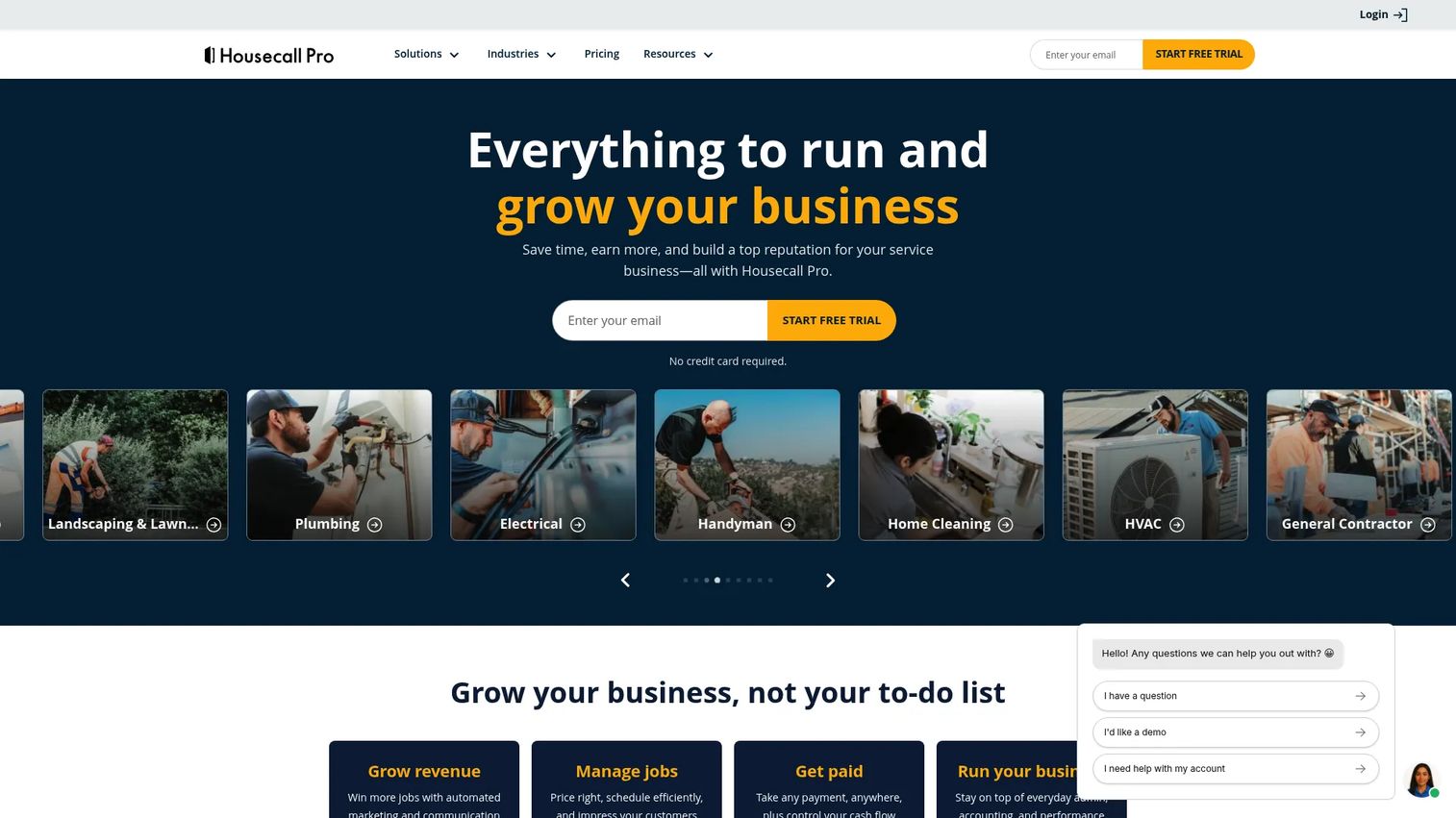 Housecall Pro field service dispatch software homepage