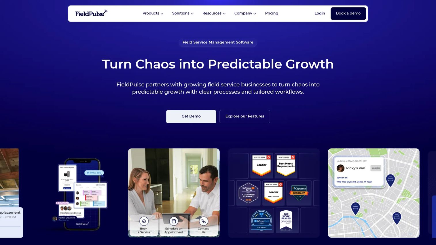FieldPulse field service dispatch software homepage
