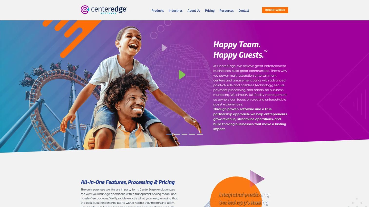 CenterEdge Advantage amusement management software homepage