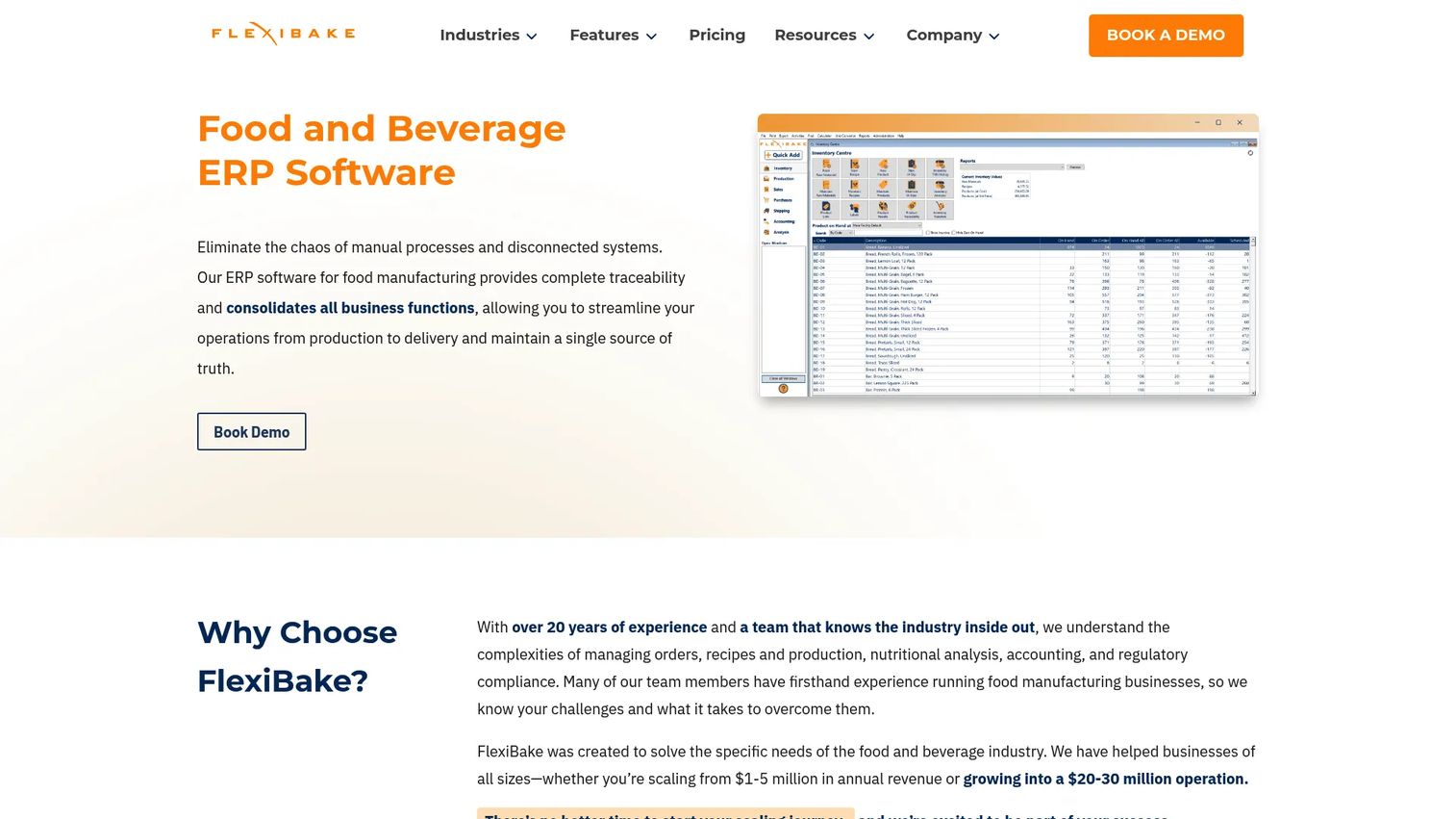 FlexiBake cloud ERP for bakeries and food manufacturers