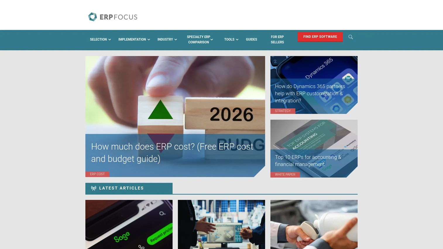 ERP Focus comparison and research site
