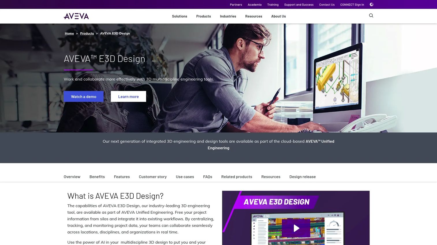 AVEVA E3D Design product page