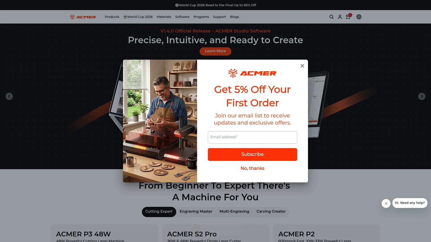 ACMER Studio laser engraving software interface