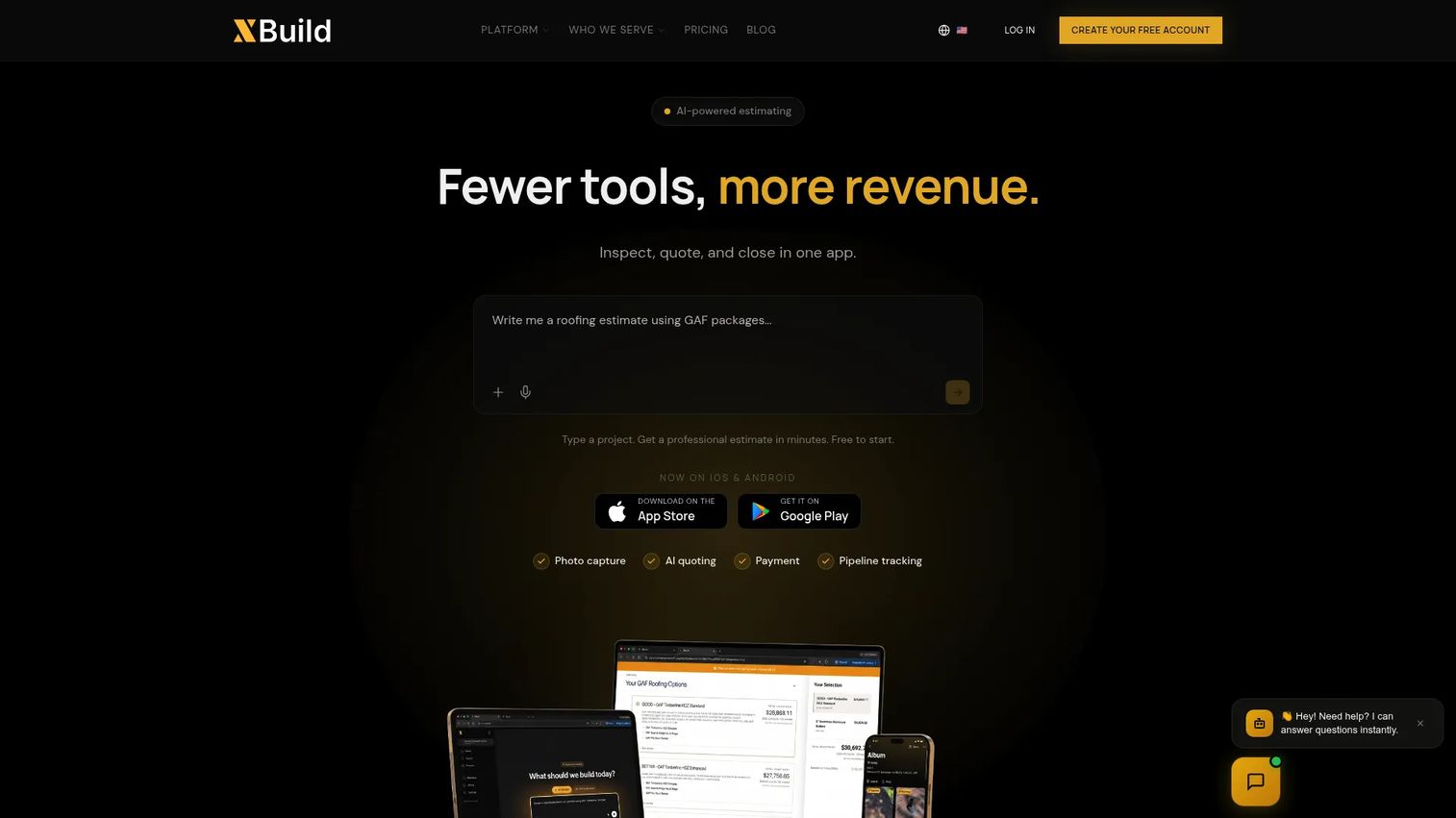 XBuild AI-powered estimating and proposal platform