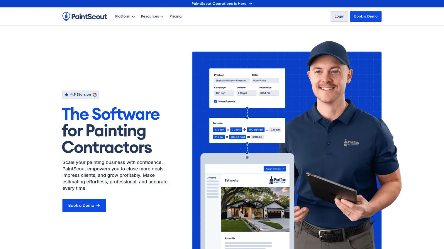 PaintScout painting estimating and proposal software interface