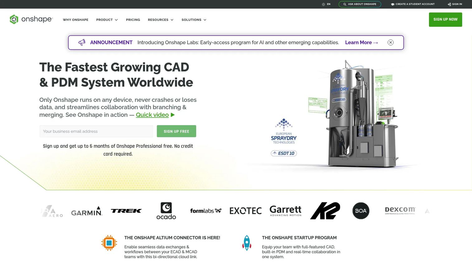 Onshape browser-based CAD interface