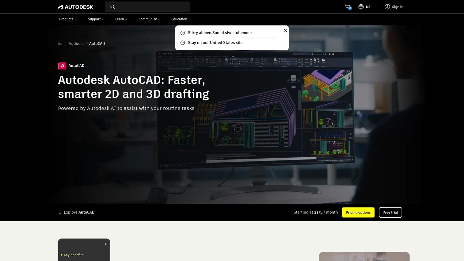 AutoCAD 2D drafting interface