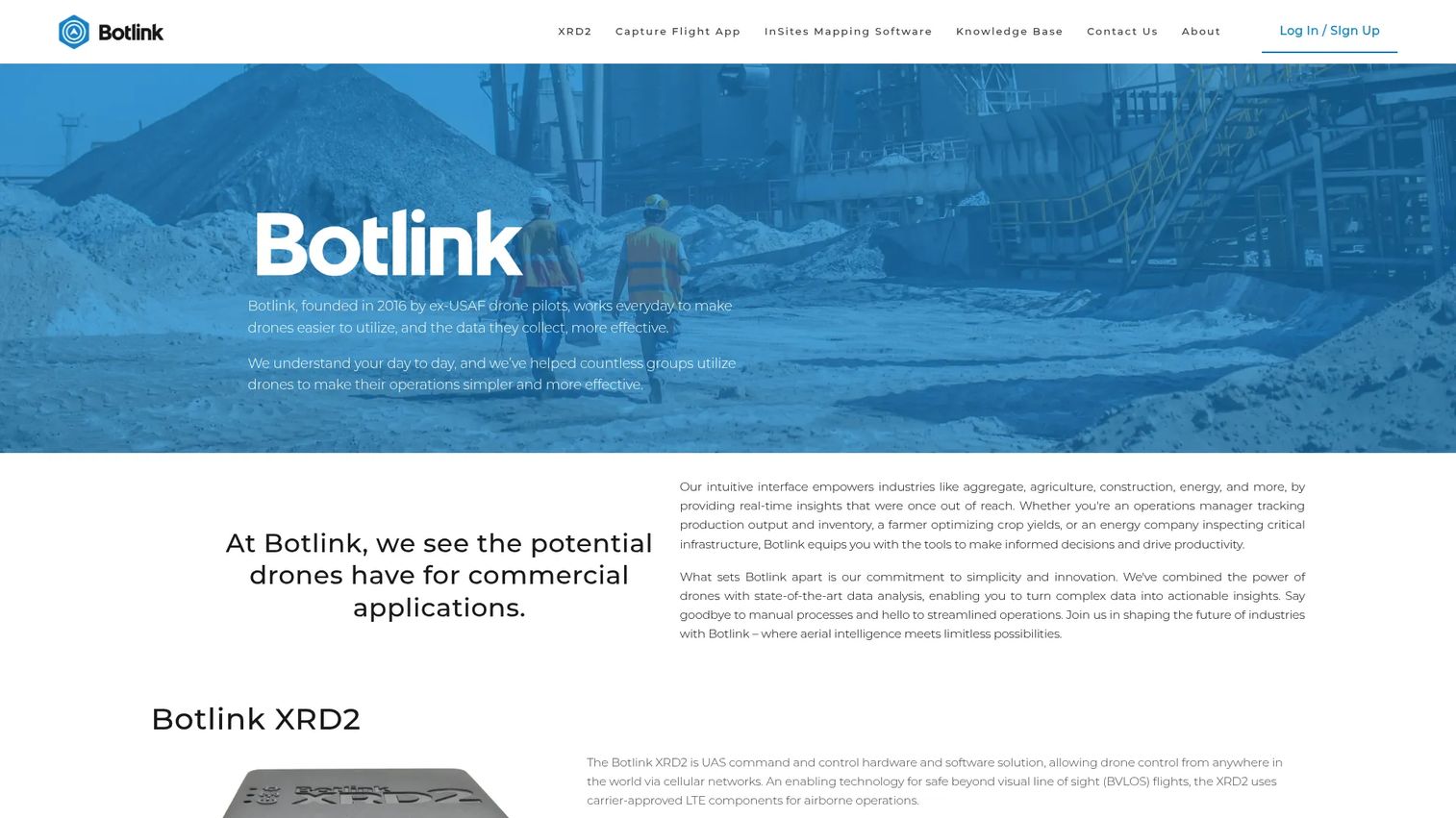Botlink Capture App drone flight control and mapping interface