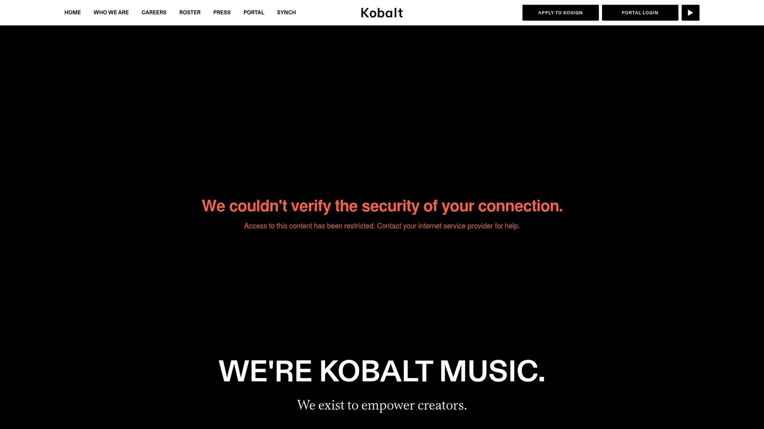 Kobalt Music Group homepage