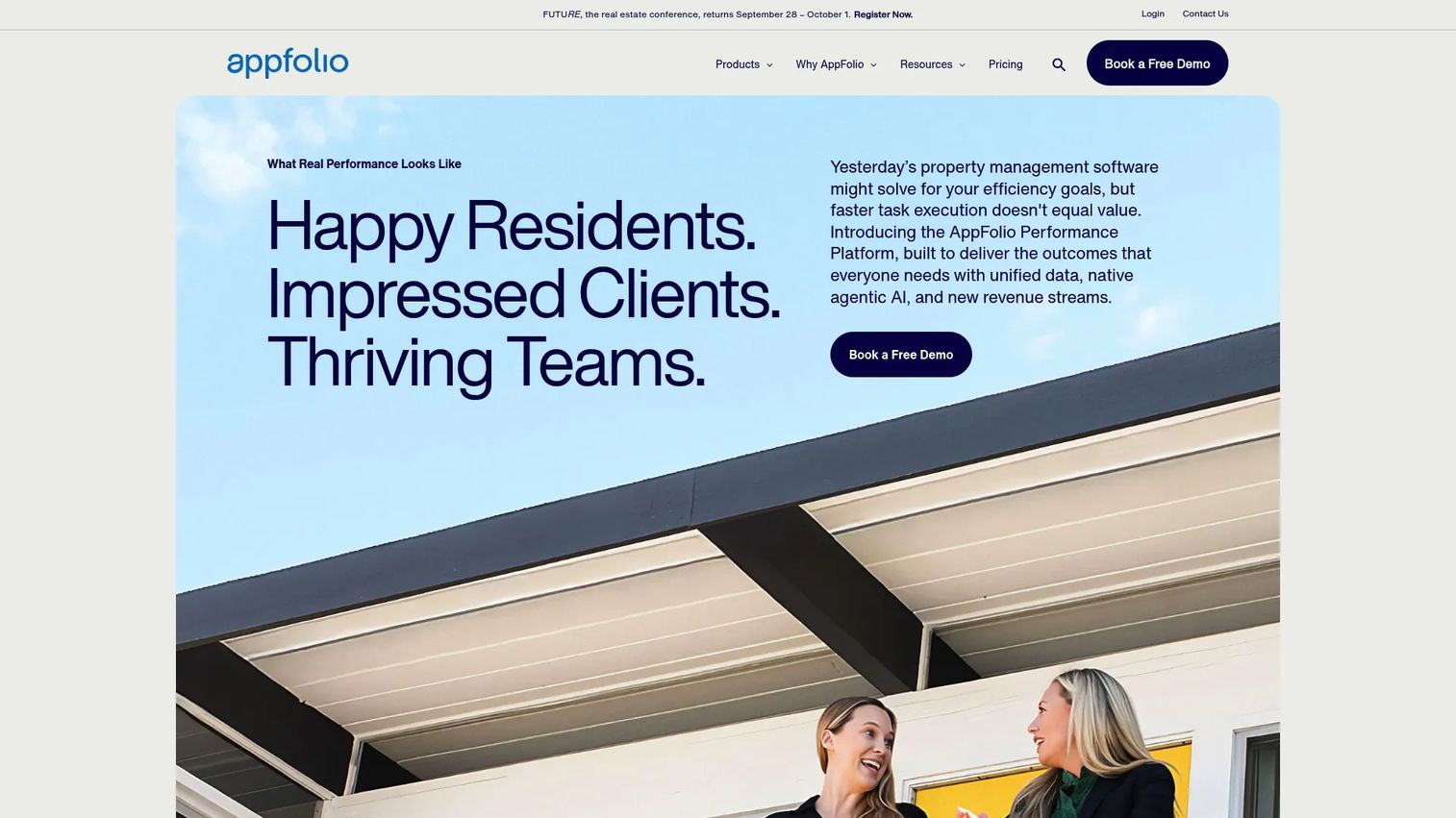 AppFolio property management software homepage