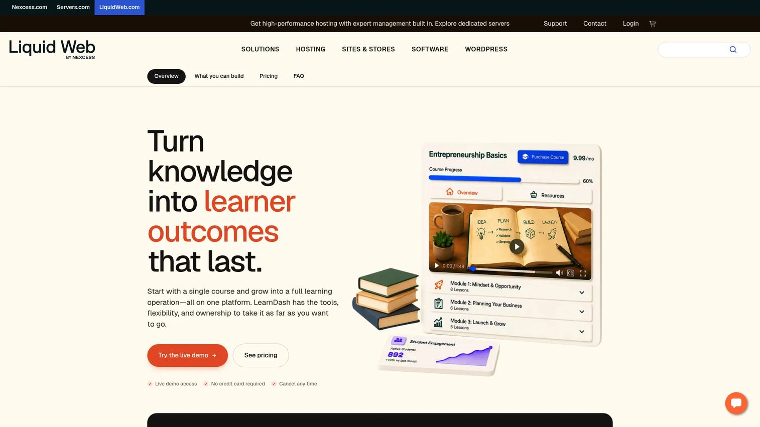 LearnDash WordPress LMS plugin homepage