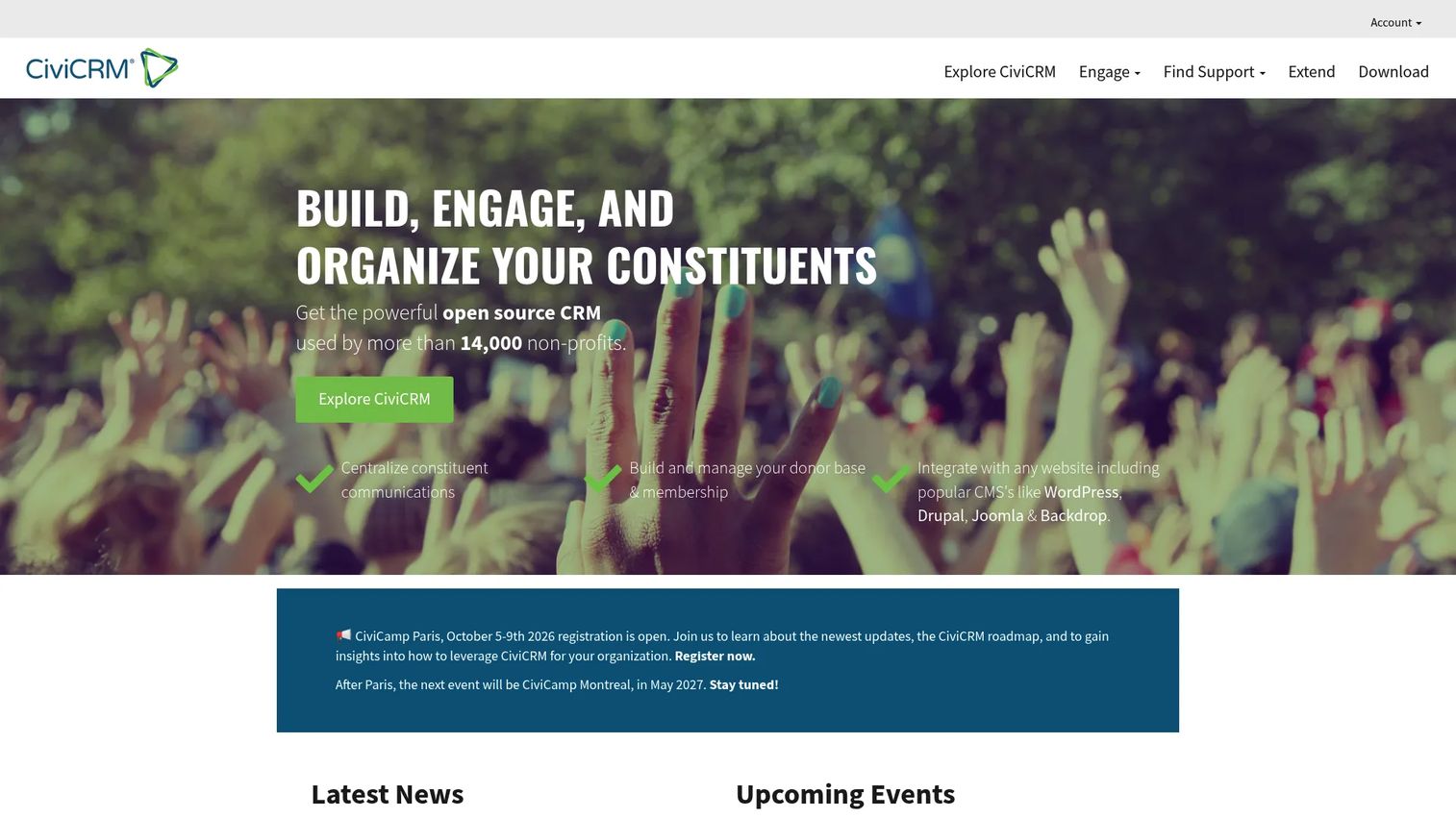 CiviCRM nonprofit CRM interface