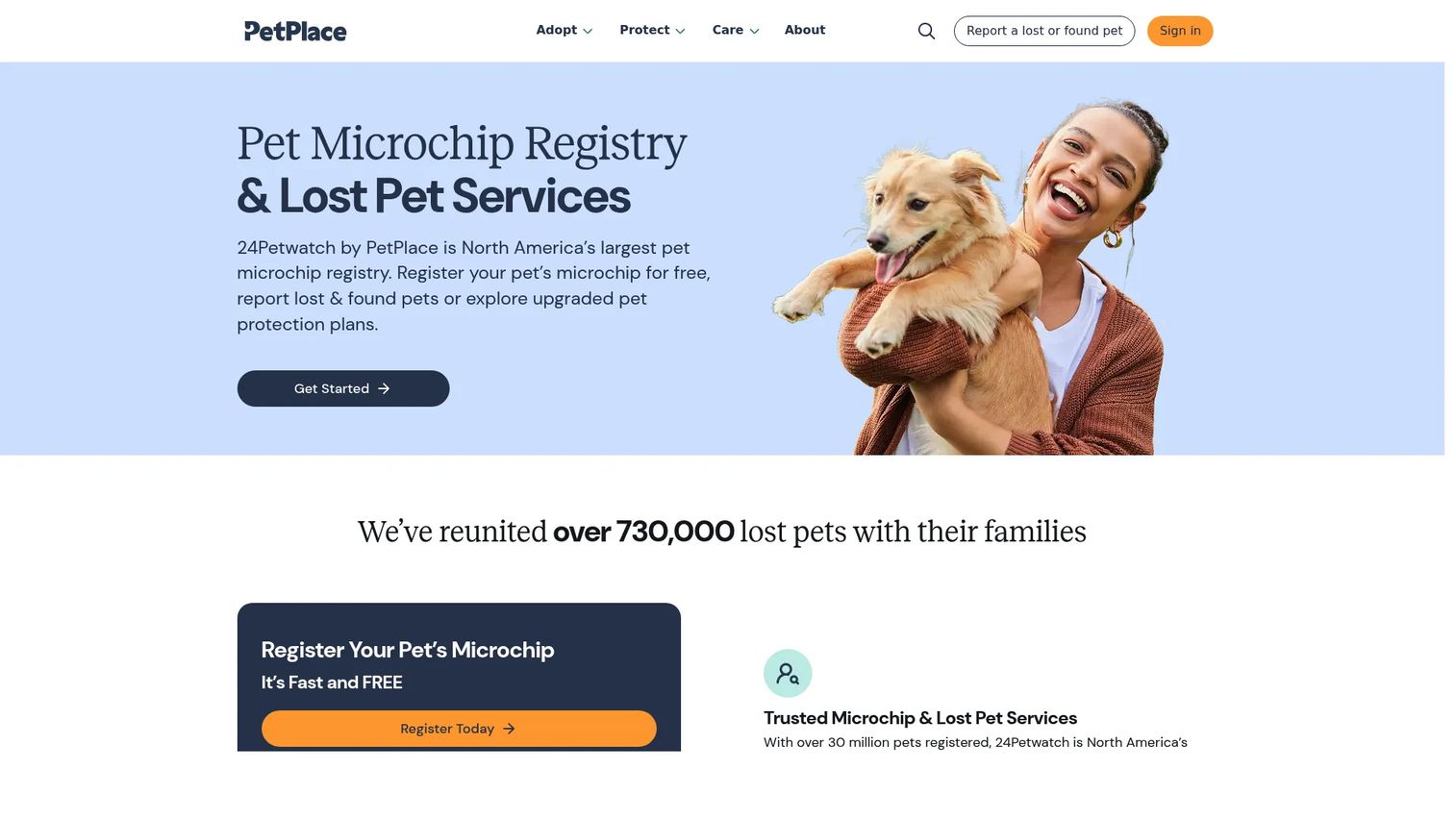 24Petwatch microchip registry homepage