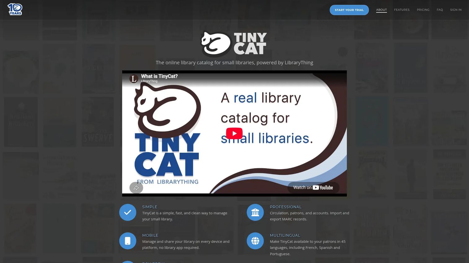 TinyCat online library catalog powered by LibraryThing