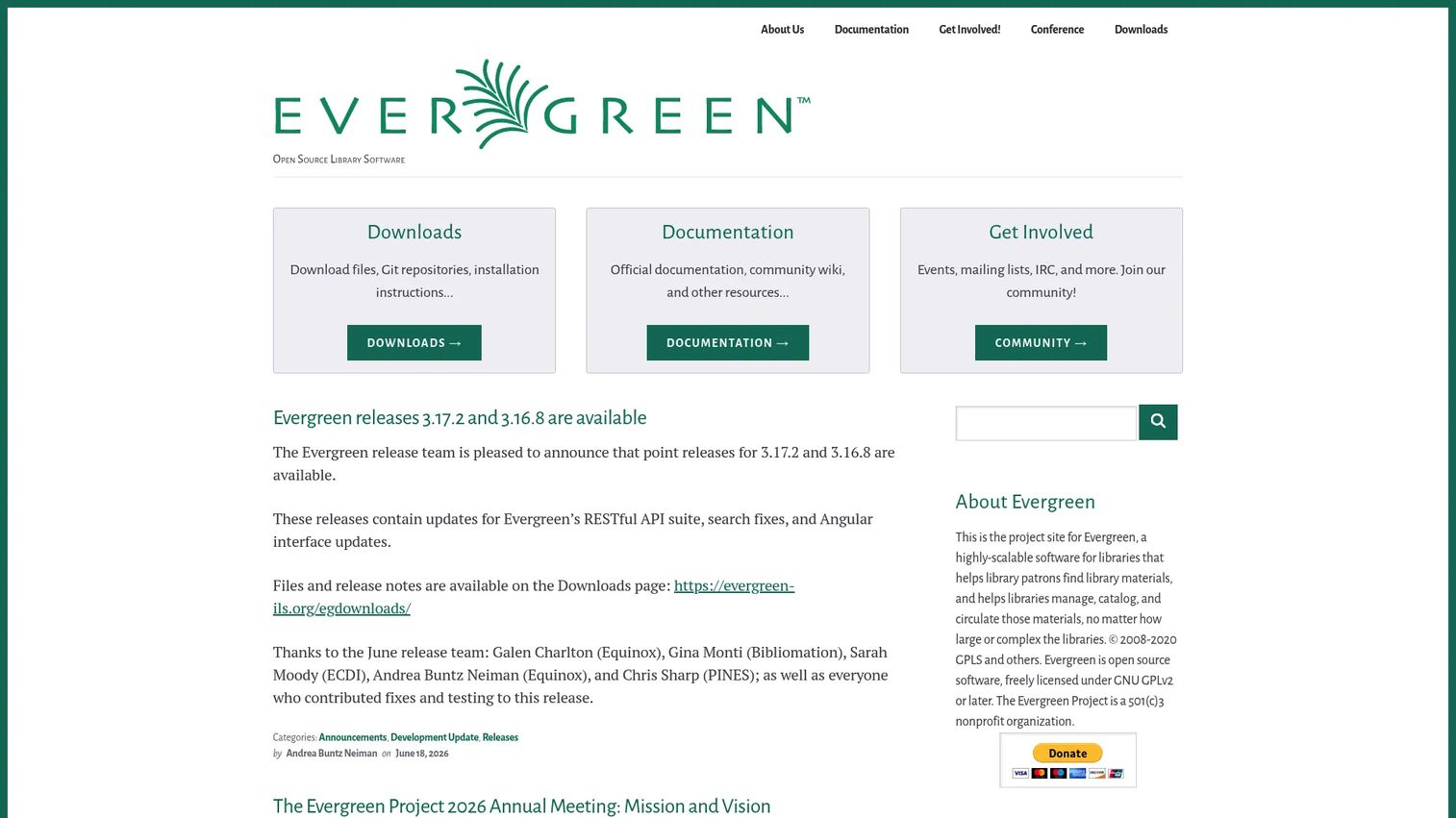 Evergreen open source ILS public access catalog
