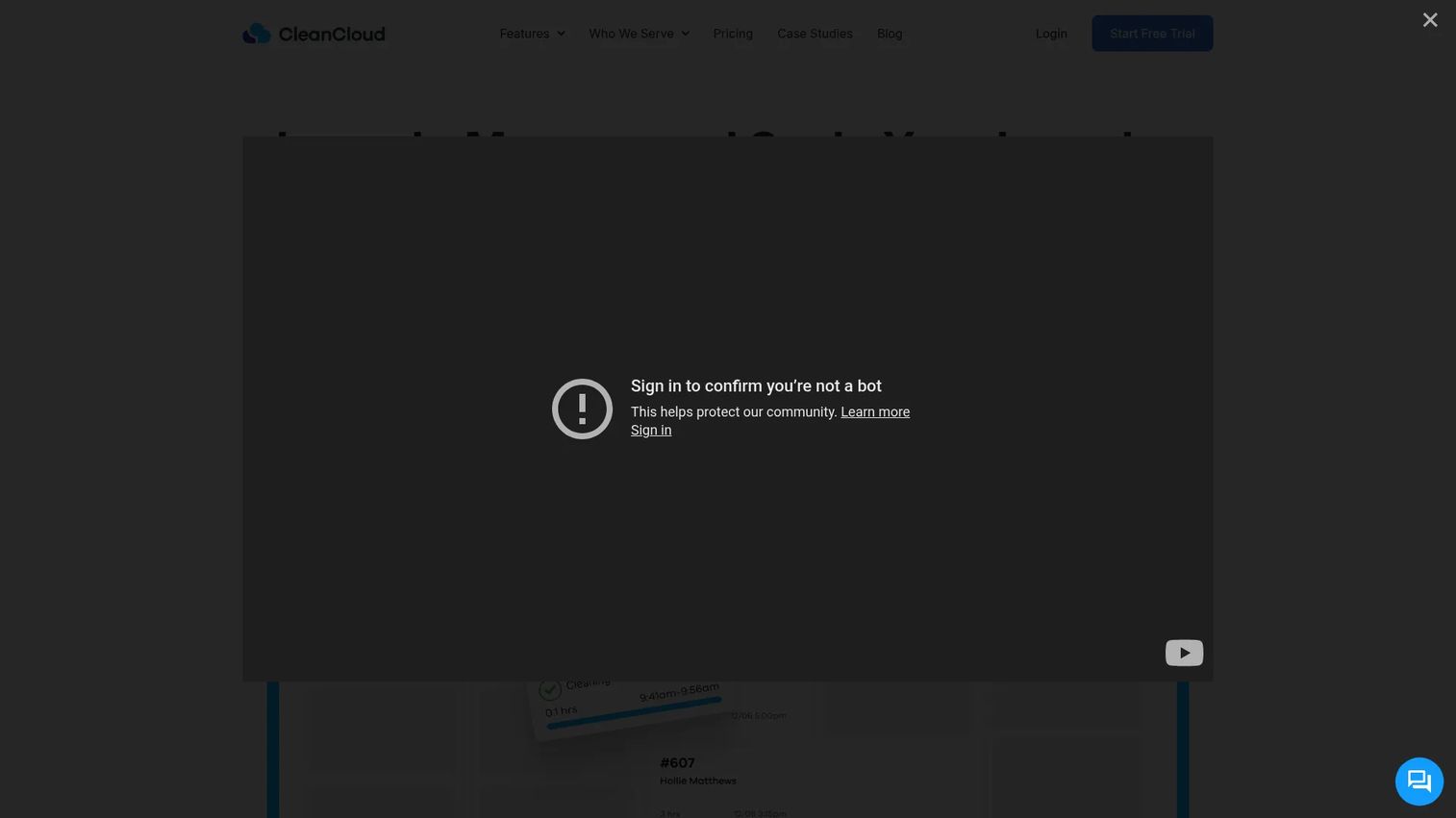 CleanCloud laundry and dry cleaning software homepage