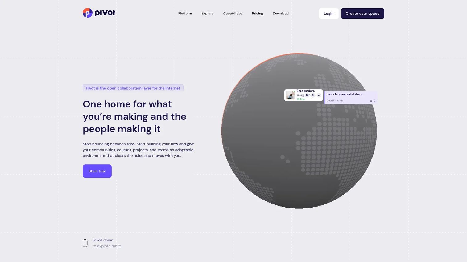 Pivot cloud-native management platform homepage
