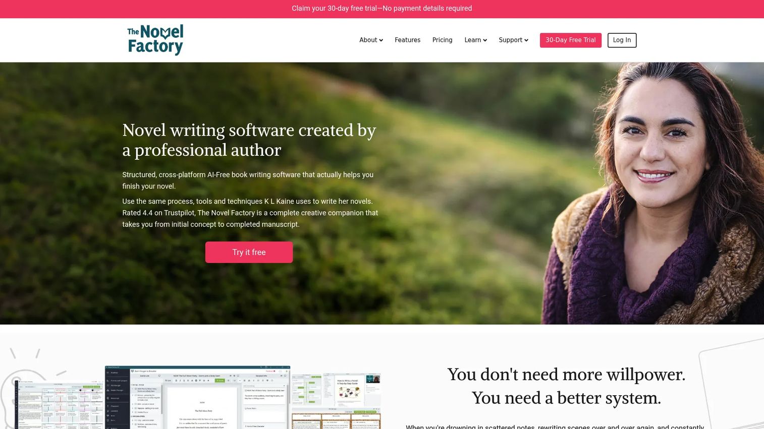 The Novel Factory guided novel-writing software with plot manager