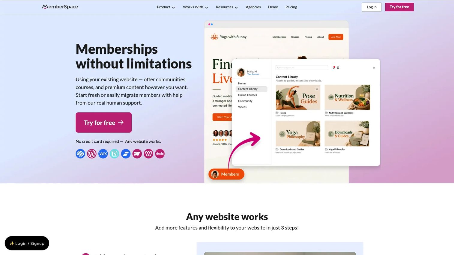 MemberSpace membership software for existing websites