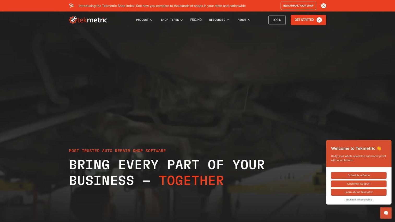 Tekmetric shop management dashboard
